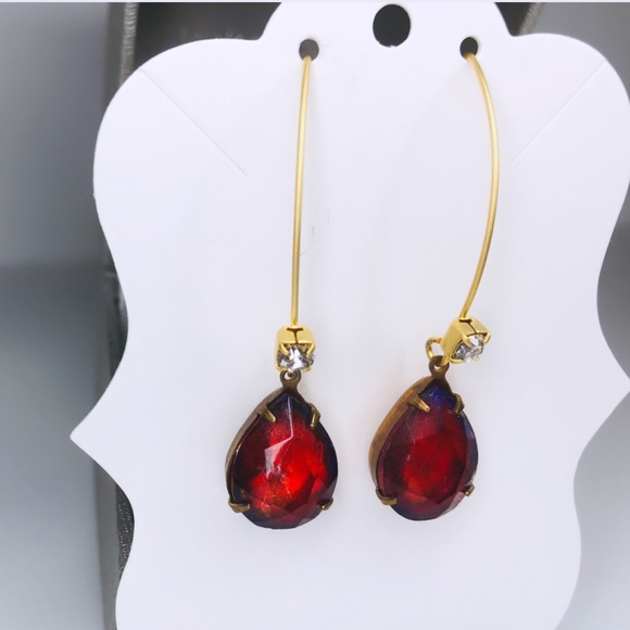 ♡ 2 for 20$ ♡ Ruby Statement Earrings - Picture 2 of 4
